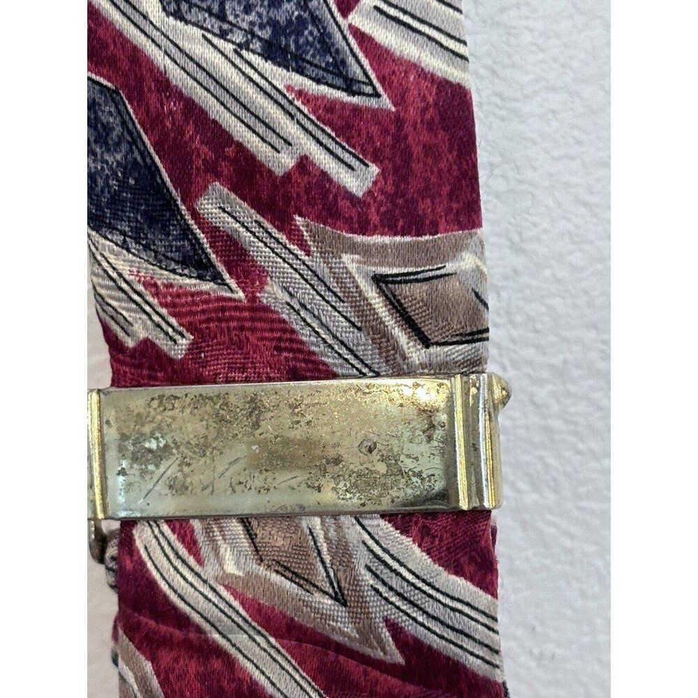 CAS Germany Burgundy Blue Brown Silk Suspenders - Picture 4 of 6